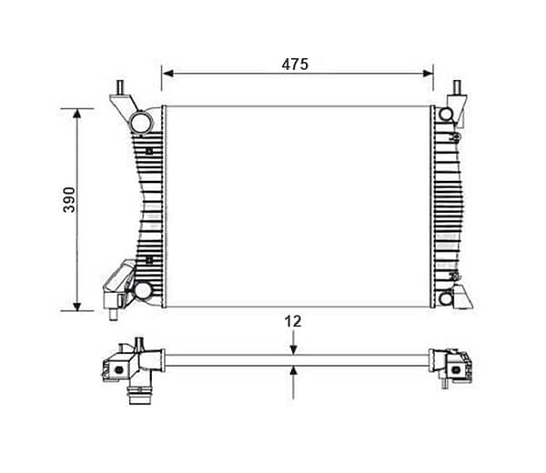 Radiador Fiat Fiorino Grand Siena Mobi Palio Uno (Sistema Valeo) 52048867
