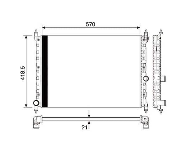 Radiador Volkswagen Kombi Total flex Ano 2005 a 2011 19205