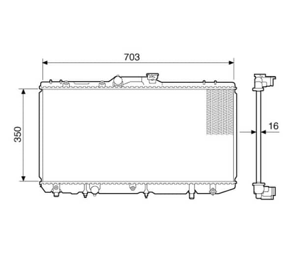 Radiador Toyota Corolla 1993 a 2001 RD 6555 B