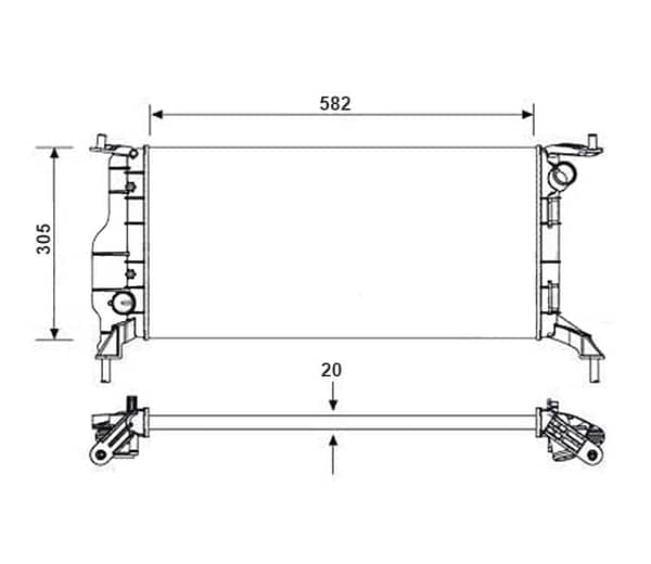 Radiador Chevrolet Classic Ano 2010 a 2016 BC261470-1200RC