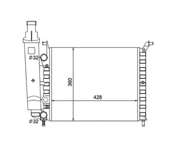 Radiador Fiat Palio Siena 1.0 Com Reservatório Ano 1996 a 2002 40-17086.534