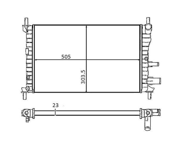Radiador Ford Courier Fiesta Endura Sem Ar Ano 1996 a 1999 6TA089A