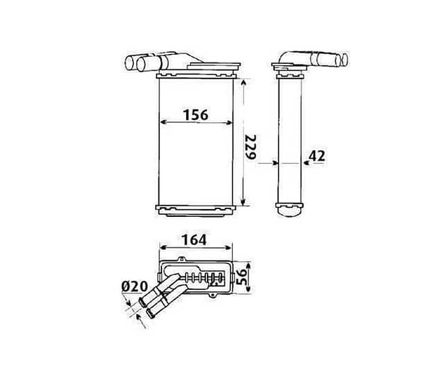 Radiador do Ar Quente Ford Versailles Volkswagen Santana 6TT010A