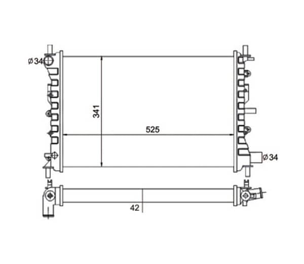 Radiador Ford Escort Volkswagen Logus Pointer Ano 1993 a 1996 NT-7052.542