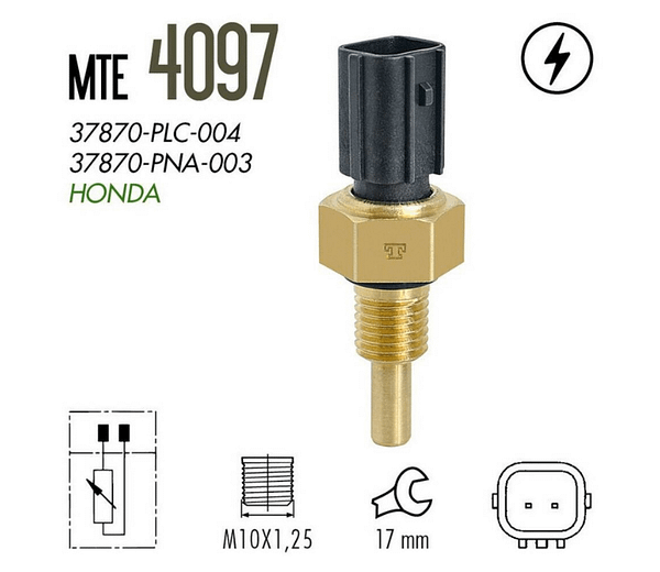 Sensor de Temperatura D'água Honda Civic CR-V Fit MTE4097