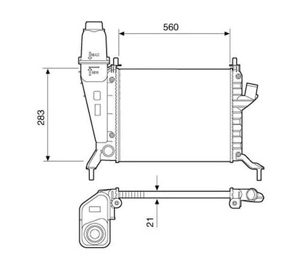 Radiador Chevrolet Celta Com Ar Ano 2000 a 2005 RV12580