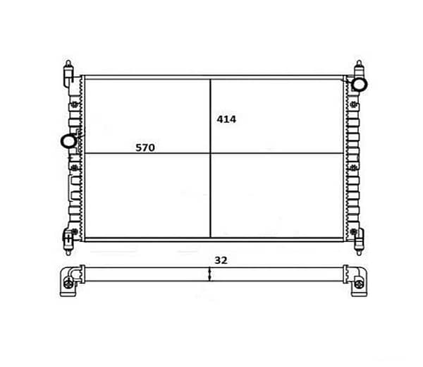 Radiador Volkswagen Kombi Flex Ano 2005 a 2011 40-23498.523